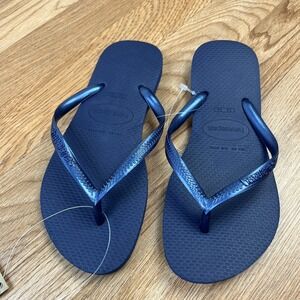 Havaianas Slim Blue Flip Flops Sandals Women's‎ Size 6 NEW